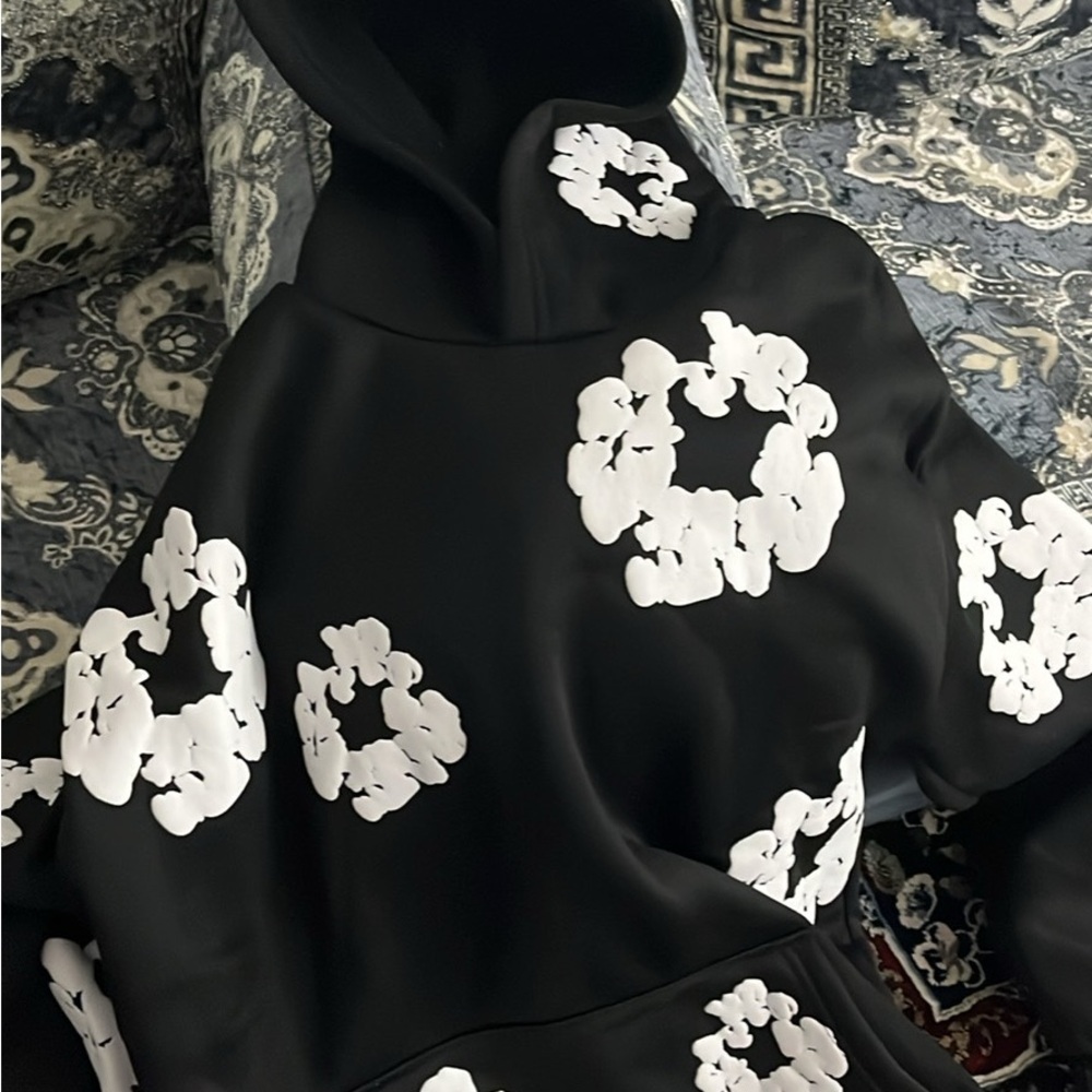 Black and White Floral Men's Sweater